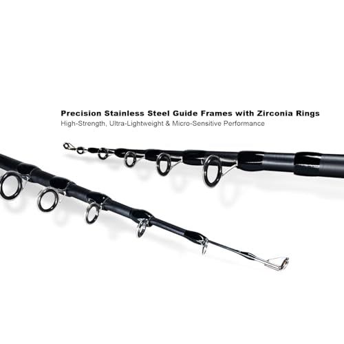Fishing Rod and Reel Combos, 2PC Telescopic Fishing Pole Spinning Reels Sets, Collapsible Fishing Rod Full Kit with with F...