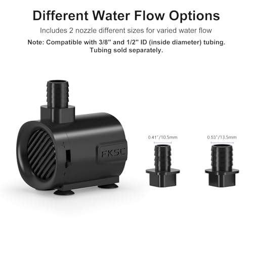 50 GPH Submersible Water Pump - Fountain Pump for Aquarium & Fish Tank Mini, Adjustable Flow Control, Dual-Suction Side/Bo...