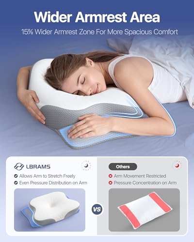 LBRAMS Cervical Pillow for Neck Pain Relief - Ergonomic Memory Foam Pillow with Cooling Case Orthopedic Support Side Sleep...