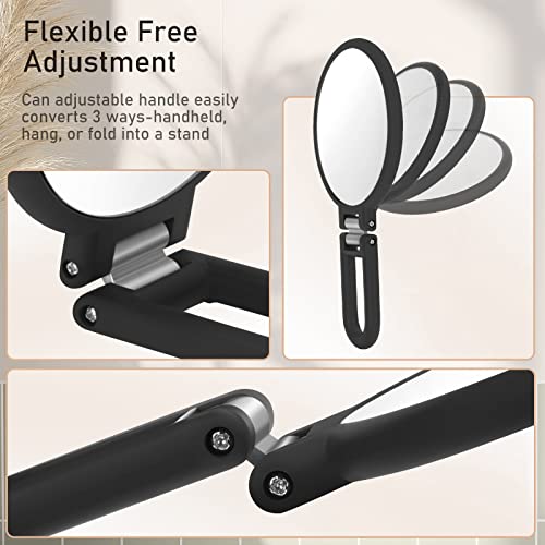 CLSEVXY Magnifying Handheld Mirror Double Sided, 1X 15X Magnification Hand Mirrors, Travel Folding Hand Held Mirror, 360°R...
