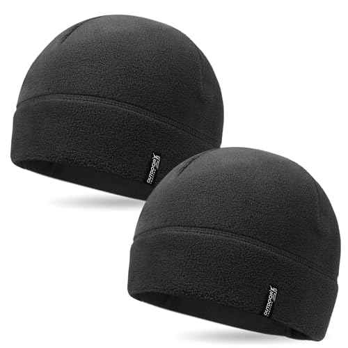 OUTDOOR SHAPING 2 Pack Tactical Fleece Cap Winter Warm Beanie Military Army Watch Cap Gift for Men Women