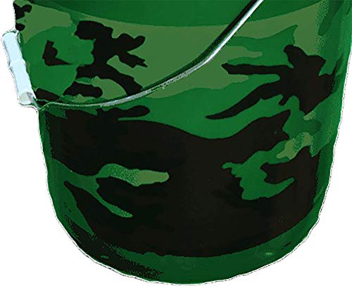 Get Ready for Hunting and Fishing Season with 5 Gallon Green Camo Plastic Buckets, 3-Pack
