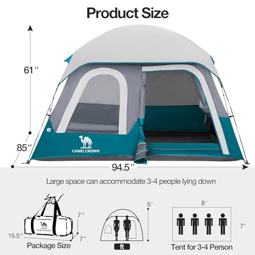 CAMEL CROWN 4/6 Person Tent Waterproof Lightweight Portable Backpacking Tent for Outdoor Camping Hiking