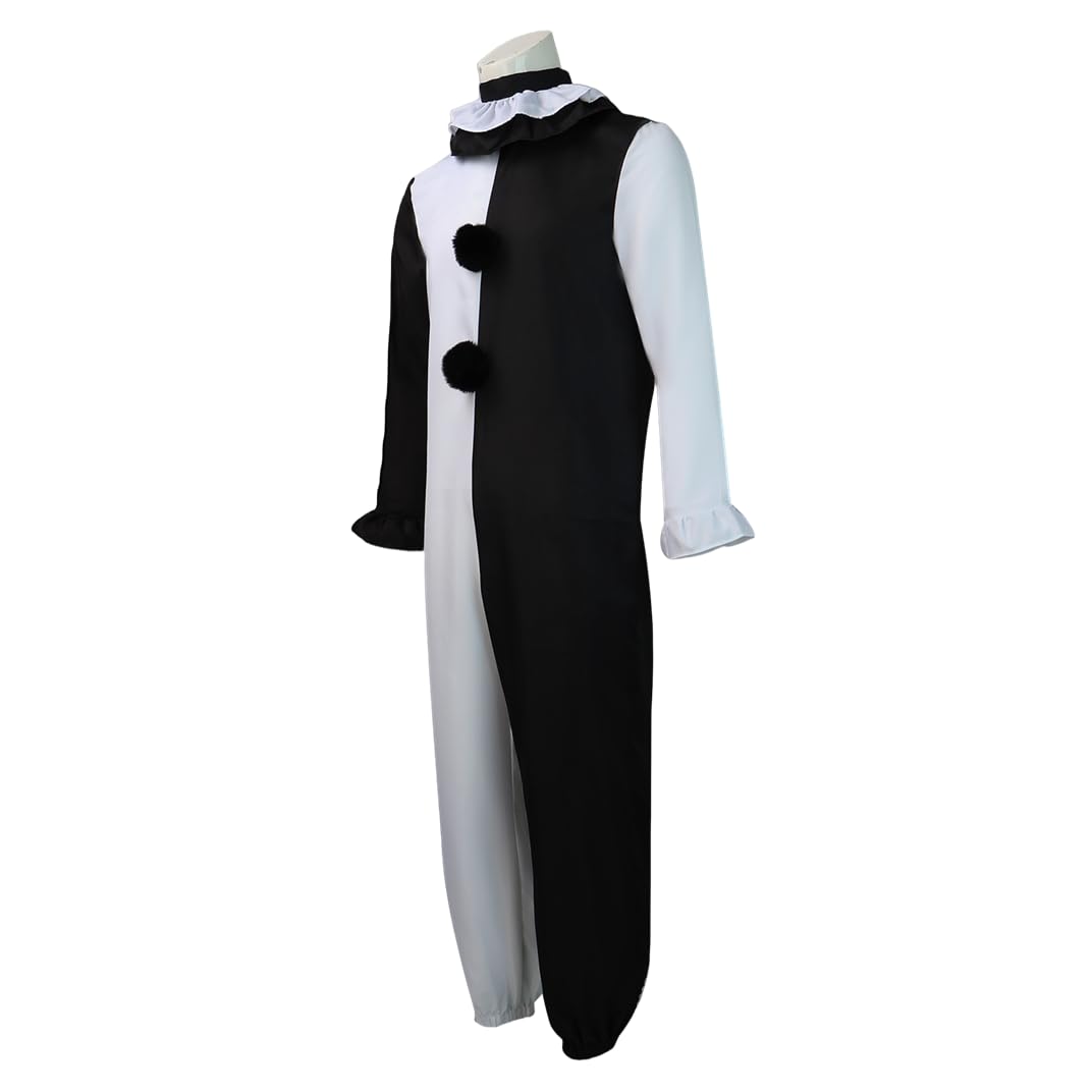 Generic Art the Clown Costume Clown Jumpsuit Men Women Outfit Black White Bodysuit Full Set Halloween Costume With Mask, Large