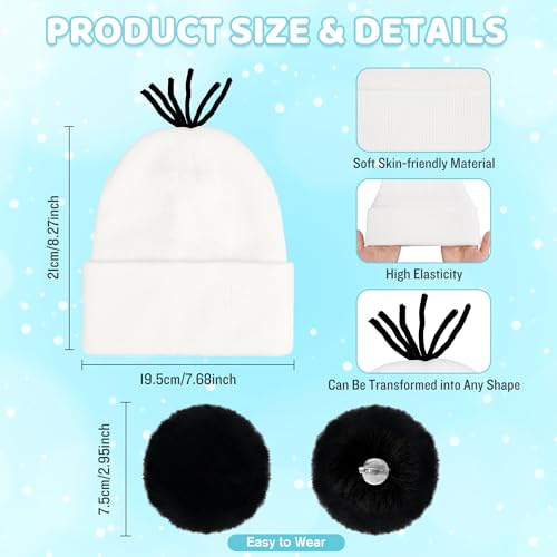 Ueyben Snowman Costume Set, Snowman Hat with Tutu Skirt Pom-Poms Carrot Nose Gloves Snowmen Accessories for Women Christma...