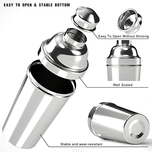 Stainless Steel Professional Cocktail Shaker - 60 oz Large Drink Shaker with Strainer for Bartending - Margarita Mixer