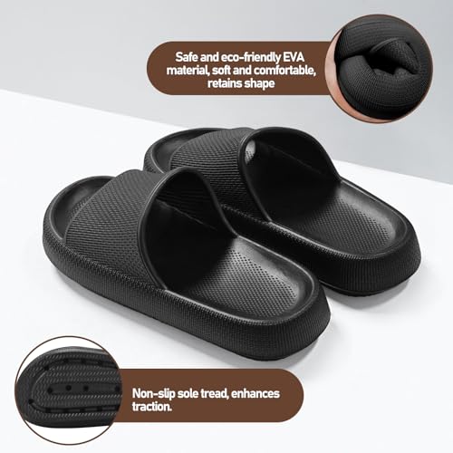 Slippers for Women and Men House Slides Shower Sandals Cushioned Thick Sole