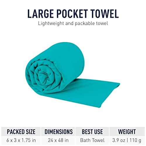 Sea to Summit Portable Pocket Towel for Camping, Gym, and Travel
