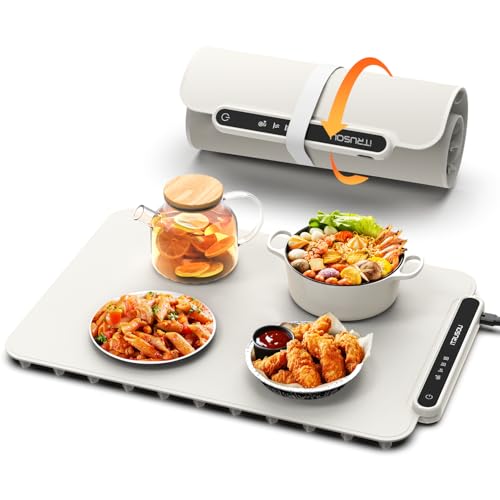 Food Warming Mat, iTRUSOU Electric Warming Tray Full Surface Heating to Keep Food Warm or Thawing, Versatile Food Warmer w...