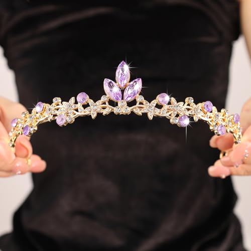 Rannyrena Gold Wedding Crystal Tiaras and Crowns for Women Rhinestone Bridal Queen Crown Princess Headpiece Hair Accessori...