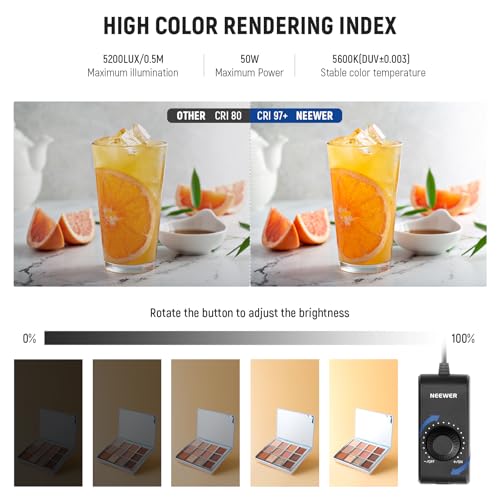 NEEWER 50W Upgraded Photo Studio Light Box, 24"x24" Portable Folding Photography Lightbox, 4 Backdrops, 5600K 160 LEDs 520...