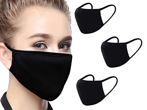 FLEXMON Cotton Face Mask Premium Reusable, Washable, Black Color, Fully Machine Washable, Adult, Men, Women, Unisex