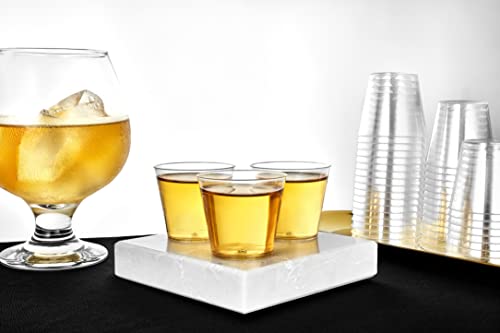 Hanna K. Signature 100 Shot Glasses 2oz Clear Premium Hard Plastic Disposable Cups, Ideal for Jello Shots, Wine Tasting, C...