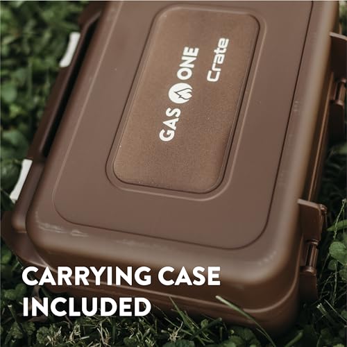 Gas One Butane Fuel Camp Stove – Crate Series - Mini Stove for Camping, Hiking – Portable Gas Stove with Spiral Flame – Ev...