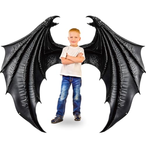Black Dragon Wings Backdrop Dragon Theme Birthday Party Photography Background Knight Wings Hanging Banner for Birthday Ba...
