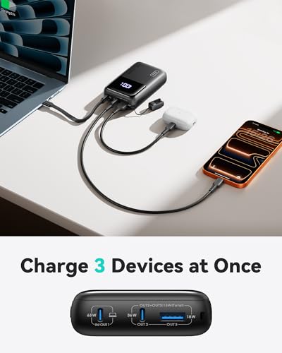 INIU Power Bank, 20000mAh 65W Ultra Compact USB C Laptop Portable Charger, PD QC Fast Charging 3-Output External Battery P...