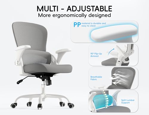 TRALT Ergonomic Office Chair - Comfy Desk Chair with Back Support, Home Office Desk Chairs, Computer Chair, 330lbs Wide Se...