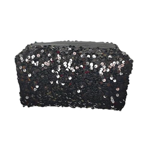HomeSoGood Sequin Cosmetic Bag Large Glitter Makeup Zipper Bag Toiletry Bag Capacity Travel Cosmetic Handbag for Women Gir...
