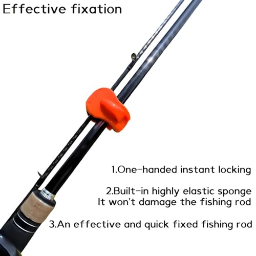 2Pcs Quick-Attach Fishing Rod Clip Tool-Free 1-Hand Holder for Freshwater Rods Storage Racks Secure Grip Tackle Organizer