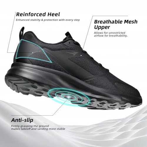 Mens Trail Running Shoes Fashion Walking Hiking Non Slip Sneakers Tennis Cross Training Outdoor Casual Workout Trainers
