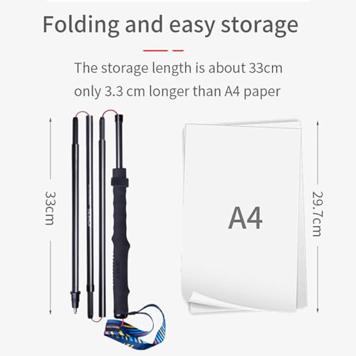 AONIJIE 2pcs Carbon 4 Folding Trekking Pole, New Carbon Fiber Ultra-Light Walking Pole Suitable for Trail Running, Hiking