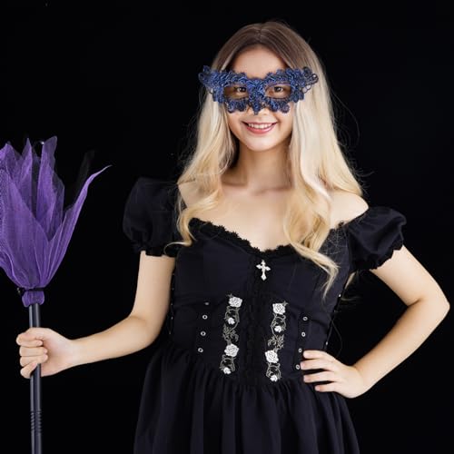 Cnomg Venetian Mardi Gras Mask Set - Glasses for Women - Lace Masquerade Eyemask for Party & Halloween