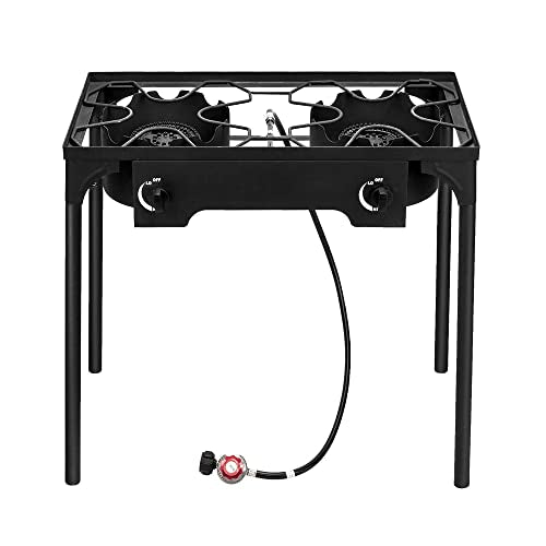 Portable Outdoor High-Pressure Camping Stove,150000-BTU 2 Burner Camping Modular Cooking Cooktop,Propane Gas Cooker,Camp S...