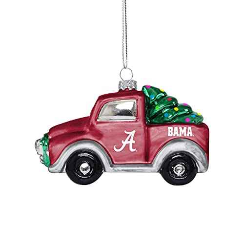 FOCO NCAA Unisex-Adult NCAA Team Logo Hanging Tree Holiday Blown Glass Truck Ornament