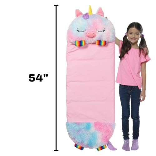 Happy Nappers: Pillow & Sleepy Sack: Medium - Rainbow Unicorn - 54 x 20, Plush Animal Character, 2-in-1 Pillow Sleeping Ba...