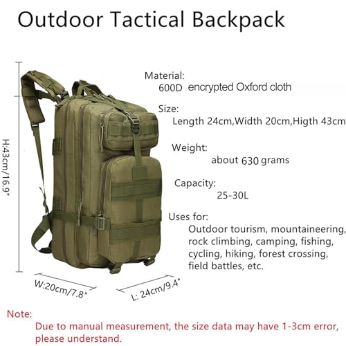 Lawaia Small Tactical Backpack Military Survival Molle Army Go Bag Hunting Gym Rucking Hiking Camping Motorcycle Rucksack ...