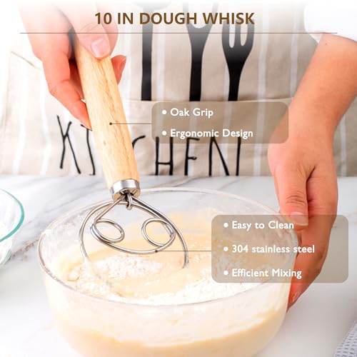 Complete Sourdough Starter Kit, Banneton Bread Proofing Basket with Glass Sourdough Starter Jar, Sourdough Bread Baking Su...