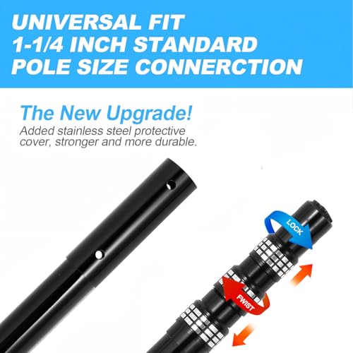 JSPJSP Carbon Fiber Pool Rod - Professional 4-12 Foot Telescopic 4-Piece Pool Cleaning Rod Set, Adjustable Telescopic Rod ...