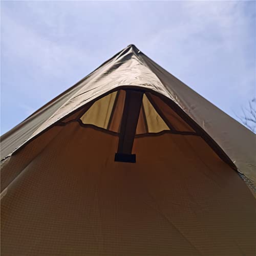 Ultralight 2 Person Tipi Hot Tent with Fire Retardant Stove Jack for Flue Pipes with 2 Doors Brown Green