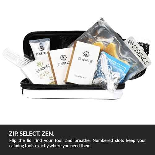 Essence Travel Amenity Kit - Compact Wellness Organizer with 5 Nasal Diffusers + 9 Traveler Comfort Essentials for Flights, Hotels & Adventures - Wearable Aromatherapy Self-Care On the Go