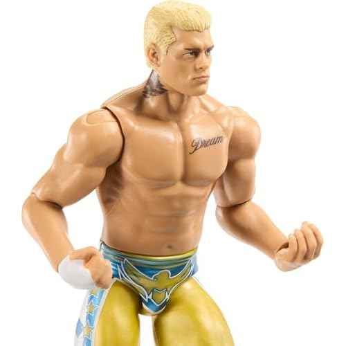 Mattel WWE Cody Rhodes Action Figure, Main Event Series #159, 6-inch Collectible Superstar with 14 Articulation Points & Life-Like Look