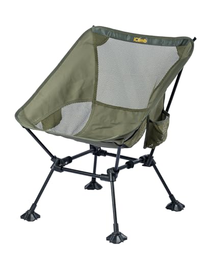 iClimb 1 Lightweight Stable Table and 1 Anti-Sink Large Feet Chair, Ultralight Compact for Adults Outdoor Camping Backpack...