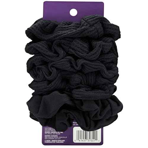 Goody Ouchless scrunchie, Black, 8 Count (Pack of 1)