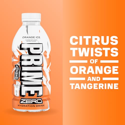 Prime Zero Variety Berry Ice, Cherry Ice, & Orange Ice Sugar Free Sports Drinks, Electrolyte Enhanced to Replenish Fluids,...