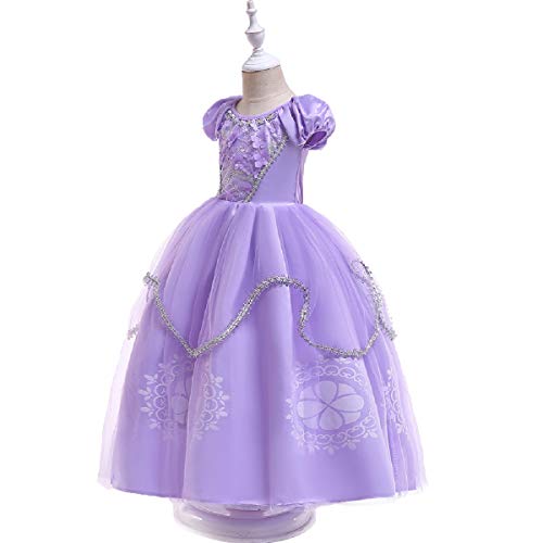 FMYFWY Girls Princess Fancy Dress Sofia Costume Carnival Halloween Christmas Birthday Party Ball Gown (Accessories)