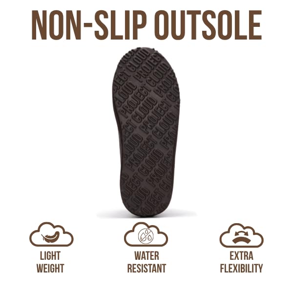 Project Cloud 100% Genuine Leather Womens Slippers with Genuine Australian Shearling Fur Lining Slippers for Women - Non-S...