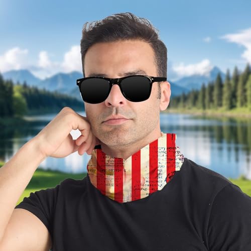 Patriotic Neck Gaiter Multifunctional Face and Neck Cover with Flag Design for Outdoor Activities