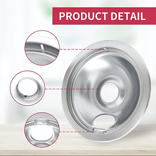 COZZIVITA 316048413 and 316048414 Stove Burner Drip Pans for Electric Stove Top - Perfectly Fit Frigidaire Kenmore Electri...