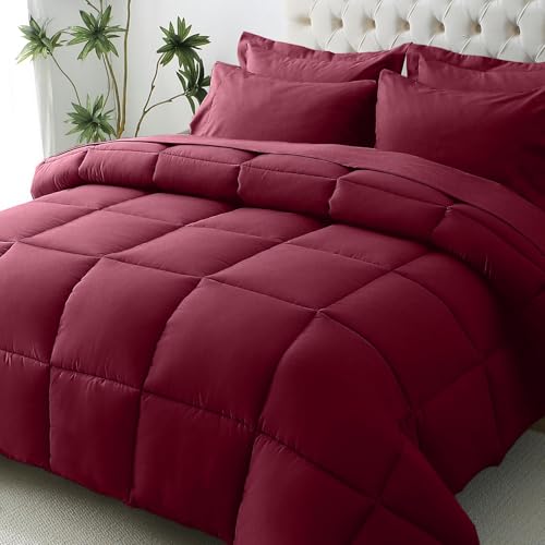 JOLLYVOGUE Queen Comforter Set, Ultra-Soft Bed in a Bag Queen Size 7 Pieces, Oeko-TEX Certified Bedding Set with Down Alte...