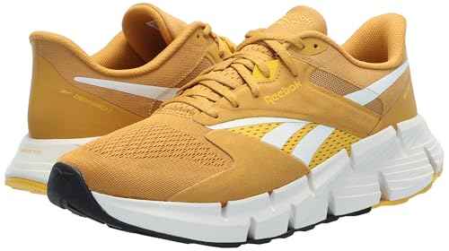 Reebok Unisex Zig Dynamica 5 Running Shoes, Retro Gold/Classic Yellow/Chalk, Men Size's 11.5/ Women's Size 13