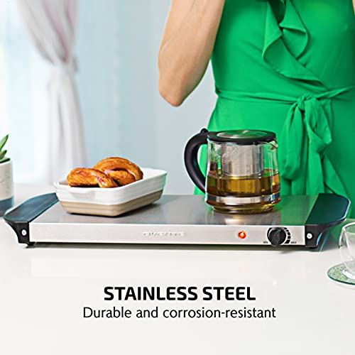 OVENTE Electric Warming Tray with Adjustable Temperature Control, Compact Food Warmer & Server for Buffets, Parties, Event...