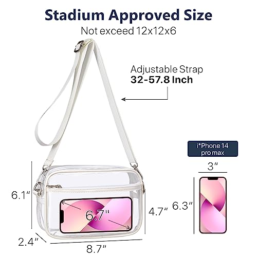 PACKISM Clear Bag for Stadium Events - Clear Purses for Women Stadium Crossbody Concert Bag for Game Day, Sports, Festival
