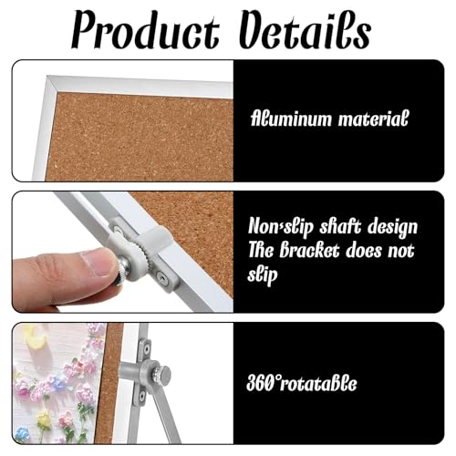 LIQWEI 2 Pack Small Bulletin Board for Desk, Double Cork Board Bulletin Boards with Silver Border, 9.8"×9.8" Double Sided ...