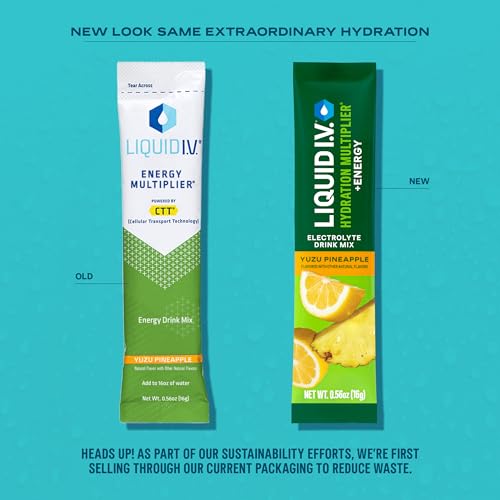 Liquid I.V.® Hydration Multiplier+Energy | Blackberry-Peach | Electrolyte Powder Drink Mix | 3 Pack (42 Servings)