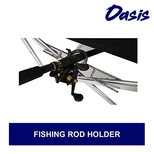 Tuscany Pro Oasis Premium Director Fishing Chair with Rod Holder - Folding Aluminum Chair