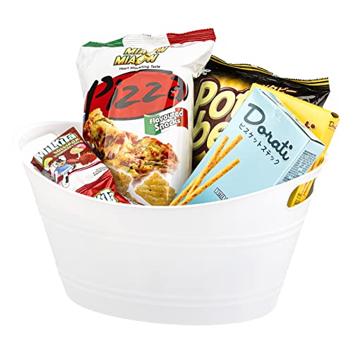 Tiawudi 6 Pack Plastic Oval Storage Tub, Ice Bucket for Wine, Beer and Champagne, Bottle Drink Cooler for Parties, Storage...